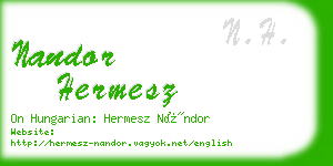 nandor hermesz business card